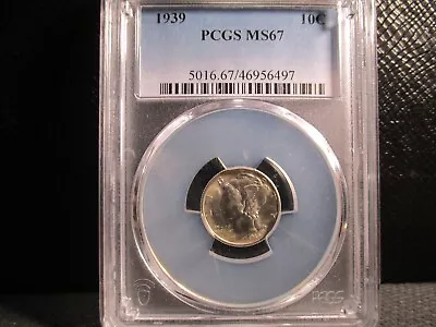 1939 Mercury Dime Pcgs Ms67 Brilliant Uncirculated Blast White Gem Free Shipping • $109.99