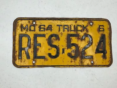 1964 Missouri 6 TRUCK License Plate Tag # RES 524 • $15.99