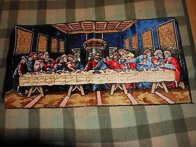 The Last Supper Tapestr Made In Italy WPL 13379~VTG Wall ARt Jesus • $14.99