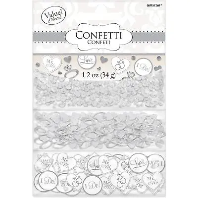 £6.49 • Buy Engagement Party Wedding Table Decorations Silver Mr & Mrs I Do Confetti 14g