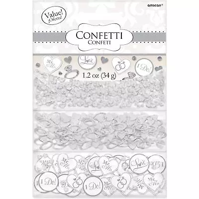 £6.49 • Buy Engagement Party Wedding Table Decorations Silver Mr & Mrs I Do Confetti 14g