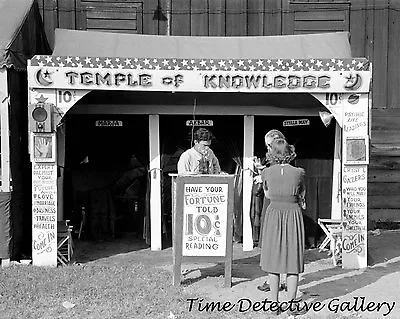 Fortune Teller's Booth Louisiana State Fair  - 1938 - Vintage Photo Print • $10