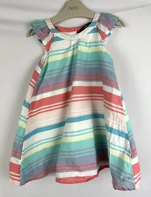 Toddler Baby Girl 18-24 Months Dress Sleeveless Striped Trapeze Summer Holiday • £4.99