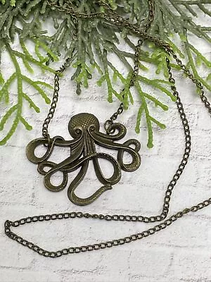 Steampunk Octopus Necklace Jewelry Pirate Costume Accessories Pendant Kraken~2” • $10