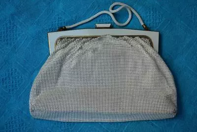 OROTON Beige Mesh Vintage 1970s Formal-Evening Stylish Handbag + GENUINE MIRROR • $32.99