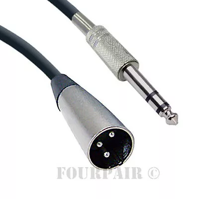 6ft XLR 3-Pin Male To 1/4  Stereo Plug Shielded Microphone Mic Cable Cord TRS • $6.59