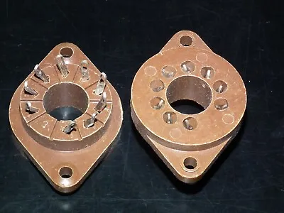 TWO VINTAGE NOS MAGNOVAL Vacuum Tube BAKELITE Sockets Valve Base PL519 EL509 • $19.50