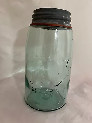 VTG Original Genuine Boyds Mason Quart Blue/Aqua Jar W/Rubber Seal Zinc Lid • $12.78