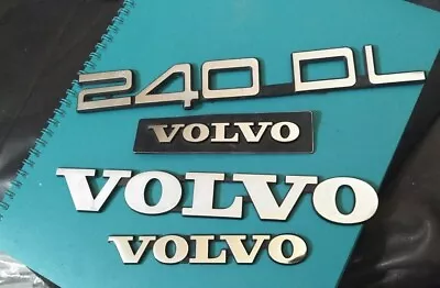 Volvo Metal Steel + Chrome Emblems Badges Oem  Vintage Original 240-dl  • $34.99