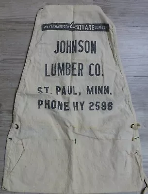 Vintage Cloth  Nail Pouch Bag Apron Johnson Lumber   St Paul MN  • $10.99