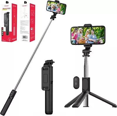 Selfie Stick Bluetooth Remote Holder Tripod Stand For IPhone 11 12 13 14 SE • £10.99