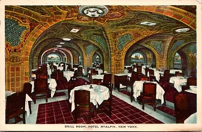 Postcard Manhattan New York Grill Room Hotel McAlpin Postmark Feb 13 1929 • $4.88