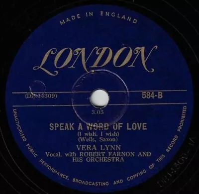 Vera Lynn 78 Speak A Word Of Love / So This Is Love SH3H • $6.99