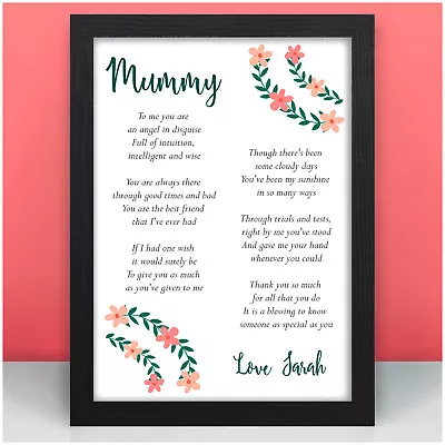 Mummy Mum Nanny Nan Granny PERSONALISED Poem Keepsake Birthday Gifts For Her • £5.95