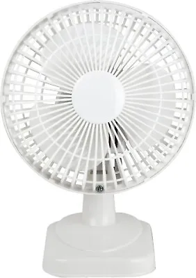 Status Desk Fan | 6 Inch Portable Fan | 2 Speed Adjustable Angle Fan | White • £9.99