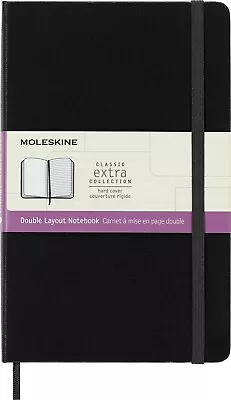 Moleskine Classic Large Double Layout Plain & Ruled Hardcover Notebook • $17.99