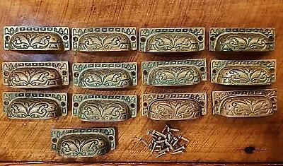 Lot 13 Vintage Victorian Door Cabinet Drawer Bin Pull Cup Handle AABCO • $32