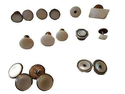 Lot Of Mixed Mother Of Pearl Buttons And Cufflinks Vintage  Junk Drawer  • $15.97