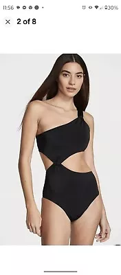 NWT Victoria’s Secret Large Swim Twist Monokini Black Bathing Suit One Piece • $40.50