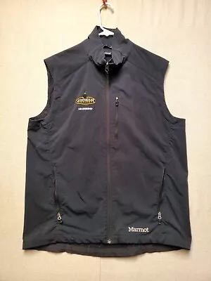 Marmot Approach Vest Mens L Black SoftShell Full Zip Patch Embroidered • $14.99