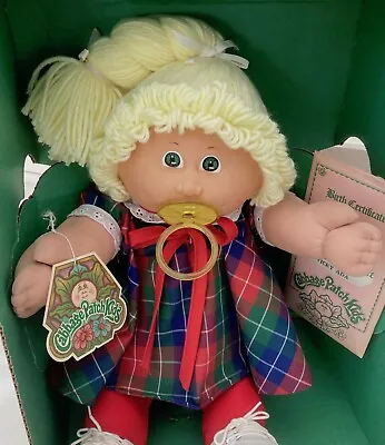 Rare Coleco Cpk Pacifier Blonde Pony Tail Braid Cabbage Patch Kid Vicky Ada 1985 • $325