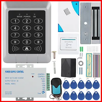 Magnetic Door Lock Access Control System Kit Keyfobs Password Home Security • £87.19