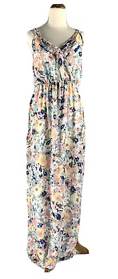 Pagani Womens Floral Maxi Dress Multicoloured Size 10 Sleeveless Side Split   • $5