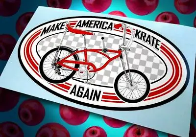 MAKE AMERICA KRATE AGAIN • Red Muscle Bike Sticker • Decal 🍎 • $4.25