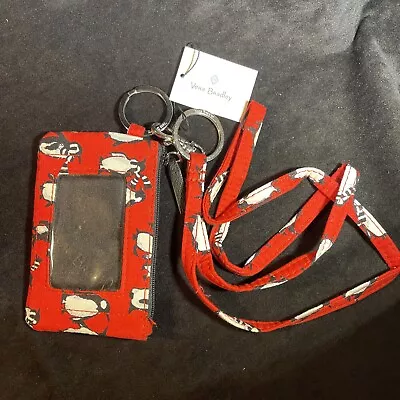 Vera Bradley Zip ID Key FOB Coin Change Purse Playful Penguins With Lanyard NWT • $14.99