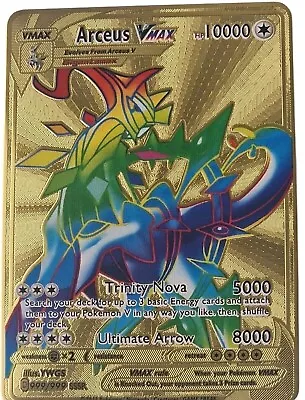 Pokemon Solid Metal Gold Cards Arceus Vmax Mega  Charizard Pikachu Illustrator • $11.14