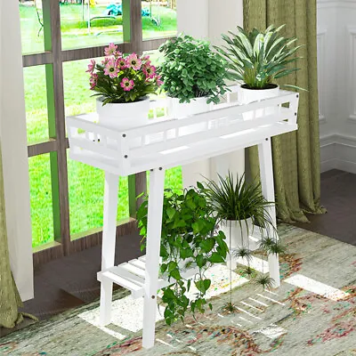 Raised Garden Bed With Legs And Storage Shelf Elevated Wooden Planter Box Indoor • £25.98