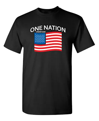 One Nation Under God Sarcastic Humor Graphic Novelty Funny T Shirt • $13.19
