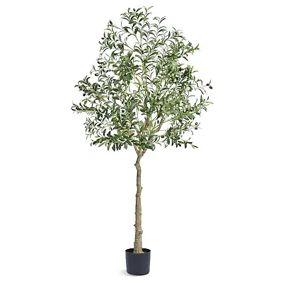 VEVOR 6 FT Artificial Olive Tree Green Natural Tall Faux Lifelike Fake Plant • £45.95