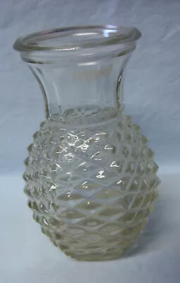 FLOWER VASE Vintage Clear Glass Pineapple 5 3/4  H Bud/Flower Vase 1980 FTD (A1) • $7.46