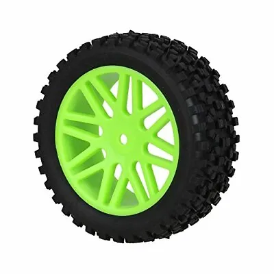 HSP RC Buggy Off Road Wheels RC Car Pin Tyres 5 Spoke Green X 4 Front And Rear • £11.99