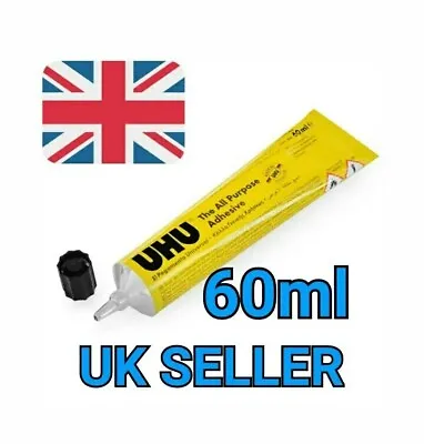 1x 60ml Uhu All Purpose Glue  Tubes Strong Clear Adhesive Uk Seller • £3.29