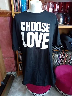 Katharine Hamnett Rapanui Black 100% Organic Cotton Choose Love T-Shirt Size L • £15.99