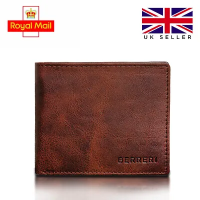 100% Genuine Leather RFID Safe Mens High Quality Wallet Credit Card Holder Purse • £5.25