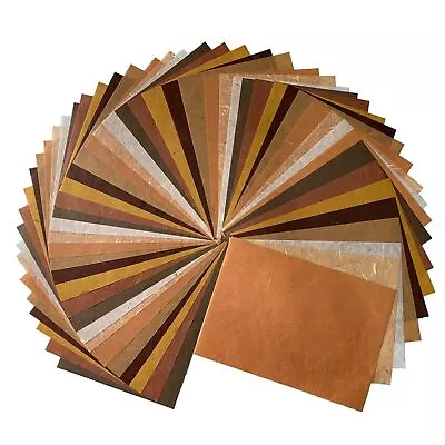 50 Sheets Mixed Brown A4 Thin Natural Mulberry Paper Sheet Handmade Art Tissue • $28.99