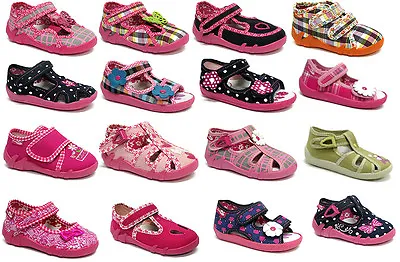 GIRLS SANDALS BABY Children Kids Toddler Infant Casual Canvas Shoes Fasten • £7.99