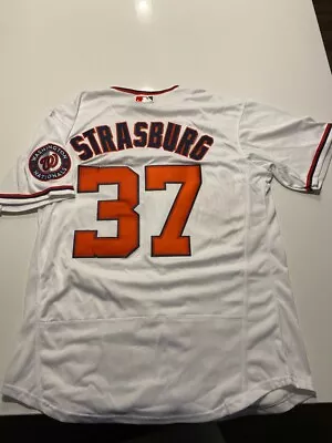 New!!! WA NATIONALS #37 STRASBURG WHITE Baseball Jersey X-Large • $37.99