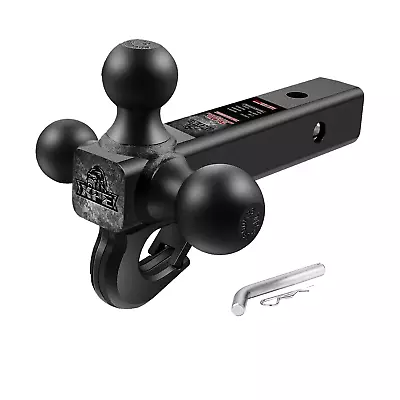 Trailer Hitch Tri Ball Mount With Hook Fits 2 Inch Hitch Receiver 10000 LBS • $56.99