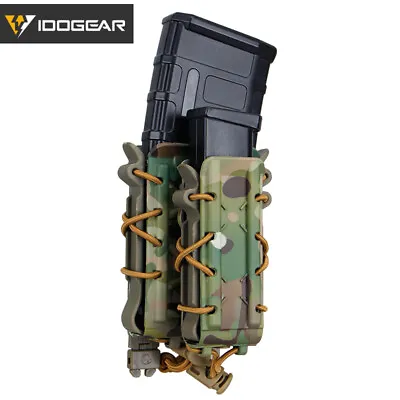 IDOGEAR Tactical Mag Pouch MOLLE Mag Holder Rifle Mag Pouch 5.56 7.62 9mm Camo • $26.91