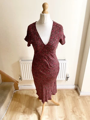 £8.99 • Buy Brora Floral Print Midi Dress Red Green Size 12 Summer 