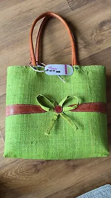 Ladies Mafana Hand Crafted Handbag Lime Green • £12.99