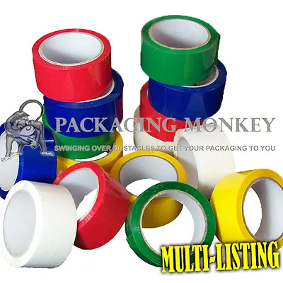 COLOURED LOW NOISE PACKING TAPE 50mm X 66M ALL COLOURS • £8.15