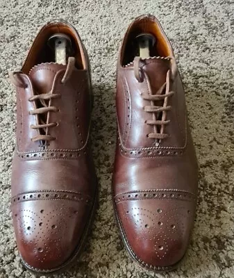 Joseph Cheaney & Sons Oxford Semi Brogue Brown Leather UK 7.5F  Very Good Cond • £59.99