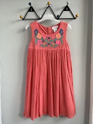 £6.65 • Buy Tommy Bahama Coral Pink Embroidered Girls Size 8 Years Summer Lined Dress. 