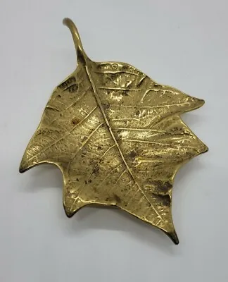 Vintage Cast Brass Virginia Metal Crafters 6  Poinsettia Leaf • $24.19