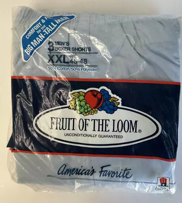 NEW VINTAGE 1989 Fruit Of The Loom Boxer Shorts 3 Pack Size XXL 46-48 Big & Tall • $29